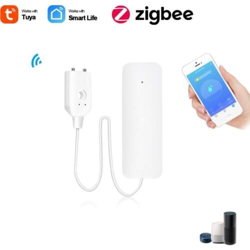 Tuya Zigbee Leak Alarm Water Flood Detector Smart Home Alarm Overflow And Full Water Remote Alarm