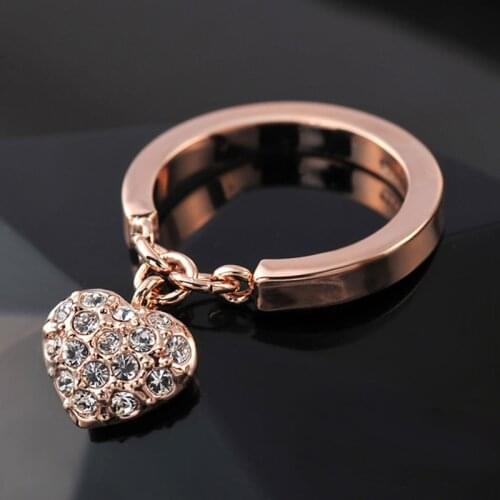 Italina Rigant Rose Color Heart Shape Ring Rings for women Simple Style Heart Jewelry 1#RG94746