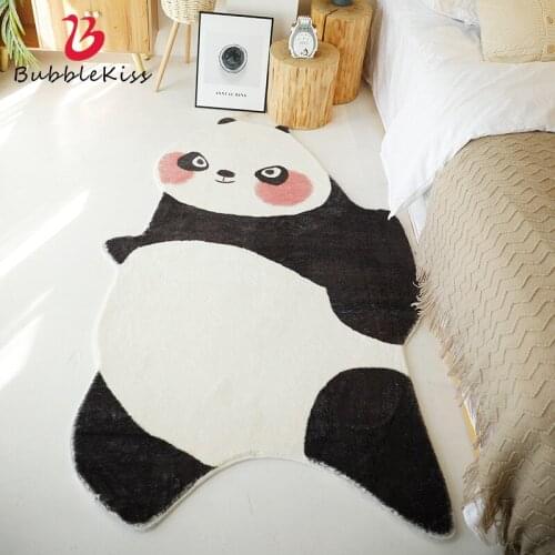 Bubble Kiss Panda Printed Rug Cashmere Living Room Carpets Home Bedroom Decoration Bedside Furry Mat Tatami Thicker Velvet Rugs