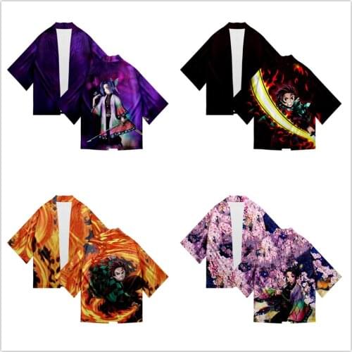 Demon Slayer Kimetsu no Yaiba 3D Printing Japanese Anime Kimono Haori Yukata Cosplay Women/Men Summer Casual Cool Streetwear