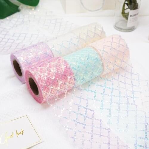 75mm 10Yard Golden Dotted Tulle Glitter Ribbon Organza Mesh Fabric Belt DIY Craft Accessories Hair Clip Bow Cake Topper Supplies