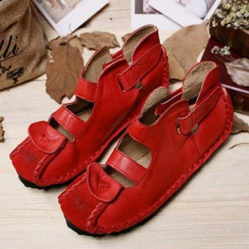 Summer new handmade leather sandals new retro leather sandals flat with the joker female sandals wholesale