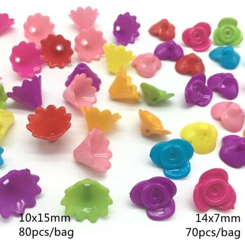 Meideheng acrylic wave Morning glory flowers Back hole rose petal beads for Jewelry making necklace Headdress accessories 10x15m