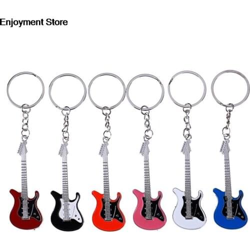 Metal Electric Guitar Mini Keychain Key Chain Key Ring Gifts Guitar Accessories