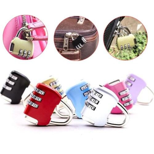 Mini Zinc Alloy Padlock Travel anti-theft Backpack Padlock Small Resettable 3-digit Combination School Bag Password Lock