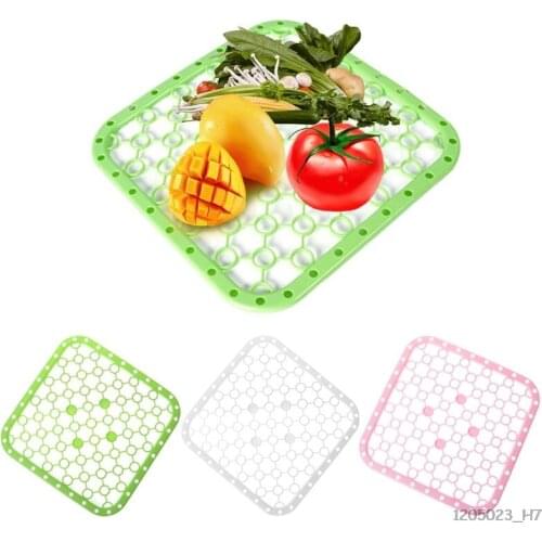 Multifunction Silicone Table Placemat Vegetables Dishes Sink Drying Rack Draining Board Mat Big Grids Kitchen Insulation Pad
