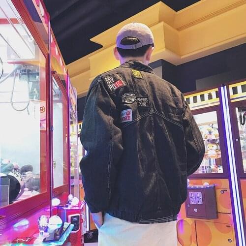 Fashion 2020 Spring Autumn Cowboy streetwear embroidery Jacket man Korean denim loose student bf handsome Coat jaqueta masculino