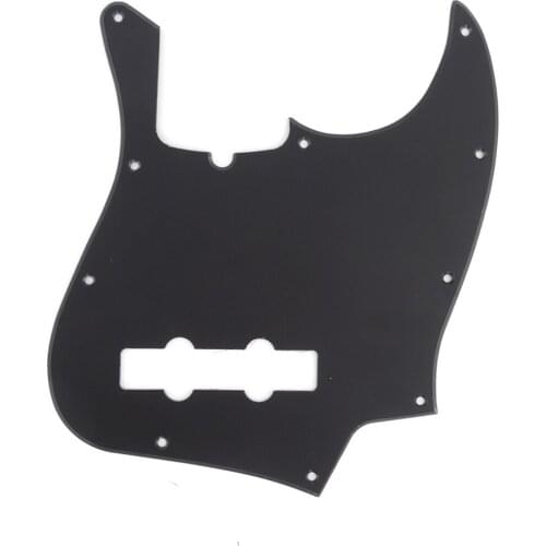 Musiclily Pro 10-Hole Modern Style J Bass Pickguard for 4 String American Jazz Bass, 1Ply Matte Black