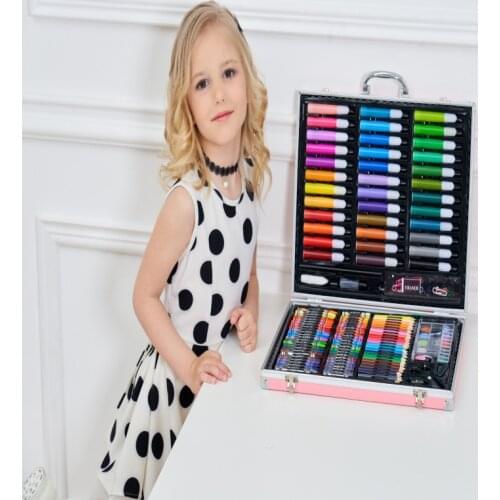 150 Pieces Painting Set Art Set with Pastels, WaterColor, Sketching, Colored Pencils, Watercolor Cakes and Tools Children Gift