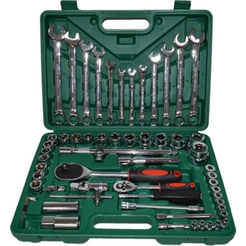 Hand Tool Set (61pcs) Socket & Bit Set Wrench Repair Service Tools Kit Spanner for Car Ship