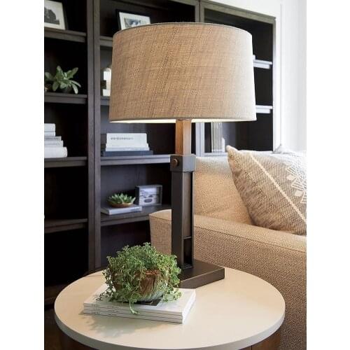 Living Room Table Lamp Modern Simplicity With American Style New Chinese Style Log RETRO Study And Bedroom Bedside Table