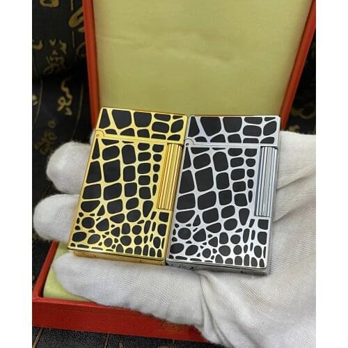 100% new vintage dupont gas lighter gas cigarette lighter polished jet gasoline flint lighter metal gas lighter