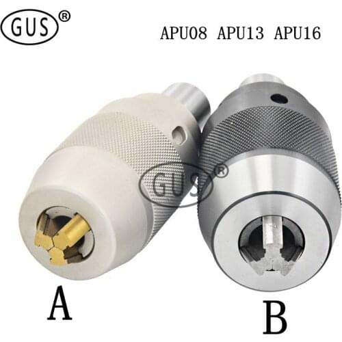 Free shipping drill chuck shank APU08 APU13 APU16 shank self-tightening drill chuck chuck,0.08mm high precision tool holder