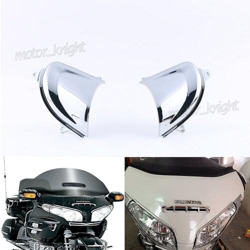 Front Chrome Headlight Cover Trims For Honda Goldwing Gold Wing GL1800 2006-2014