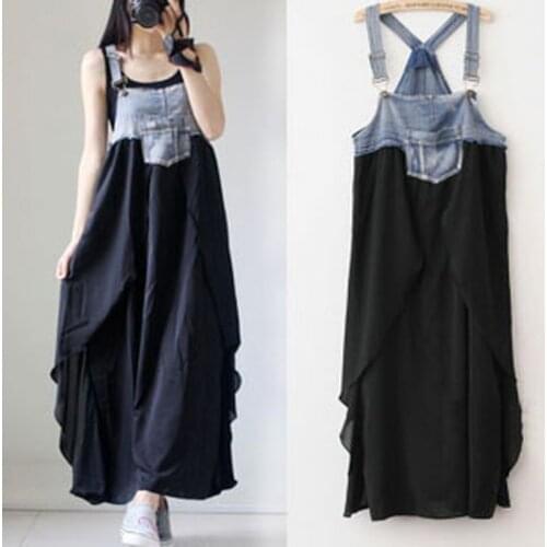 Gravida Boho Dress Maternity Dresses Sleeveless Long Dress Casual Matherhood Clothes For Pregnant Woman Ankle-length Demin Dress