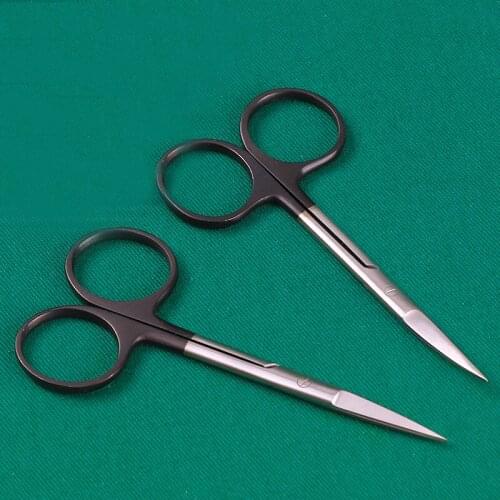 Open eye professional ophthalmology scissors custom lengthened cutting edge fine tissue scissors double eyelid surgical instrume