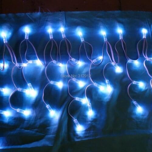 12V simple/dump RGB Icicles light string;total 69nodes;all white wire;IP68 rated