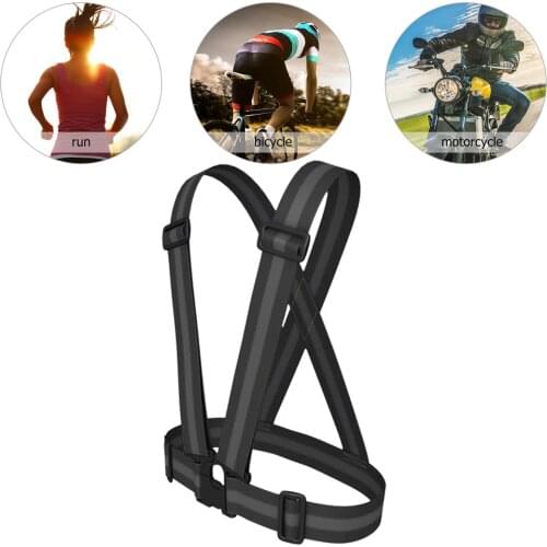 Adjustable Safety Vest Elastic Band High Visibility Reflective Safety Jacket Reflective Straps Night Running Riding Vest