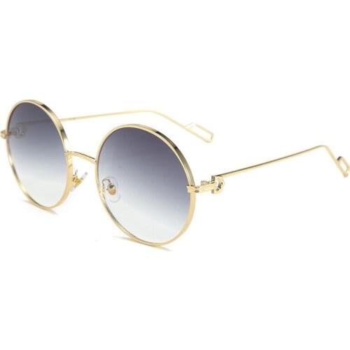 Retro Round Trend Personality New Style Street Snap Gradient Sunglasses