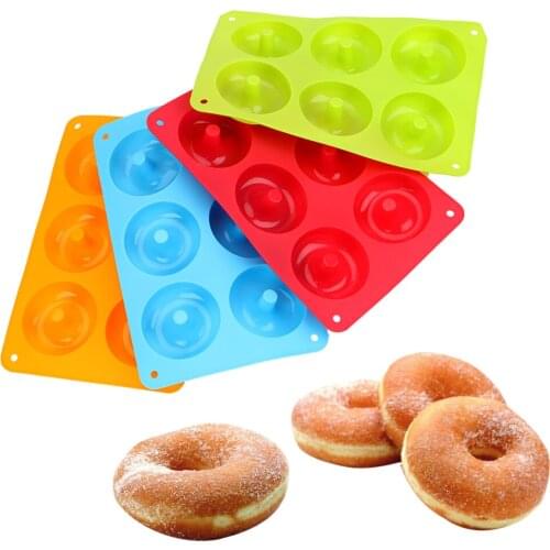 DIY Cake Mould Silicone Donut Baking Pan Donut Mold Chocolate Biscuit Cake Mold Non-Stick Candy 3D Mold 6-Cavity Reusable
