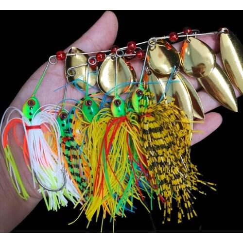 New 5pcs Fishing Spinner Lures Bass Crankbait Bait Tackle Crank Hook Spinner Spinnerbait Pike Bass 17G