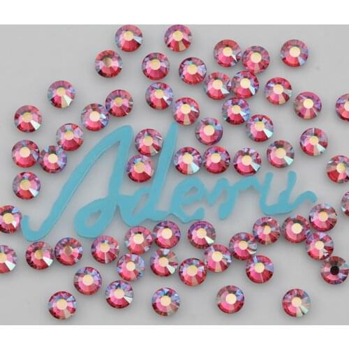 Aderu rose AB 804 super shiny lead free crystal hot fix rhinestone for nail art ornament garment shoe scarf phone decoration