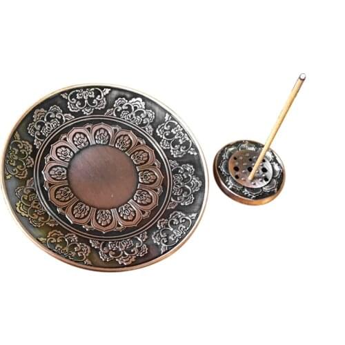 Incense Plate Antique Copper Home Incense Burner Buddha Supplies Sandalwood Furnace Decoration Decorative Incense Burner