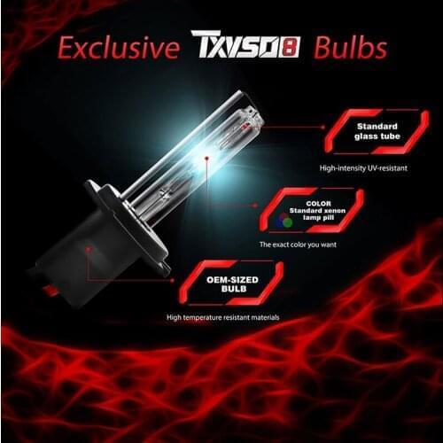 TXVSO8 Universal Xenon H7 55W 12V Car Headlight Bulbs HID Kit 3000K to 12000K H1 to 9007 Lamps 2020