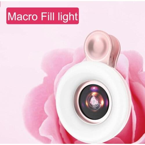 Universal HD Lens For Mobile Phones 15X Macro Lens With Clip Beauty Retouch Fill light Lens