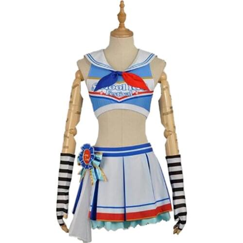 Anime Love Live Watanabe You Cosplay Costume Skirt Gloves Daily Cheerleaders Carnival Party Festival Uniform Brand New