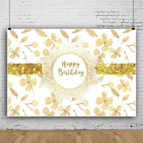 Autumn Gold Leaves Flying In The Sky White Background Girl Birthday Party Decoration Photography Photo Adult Kids Vinyl Backdrop