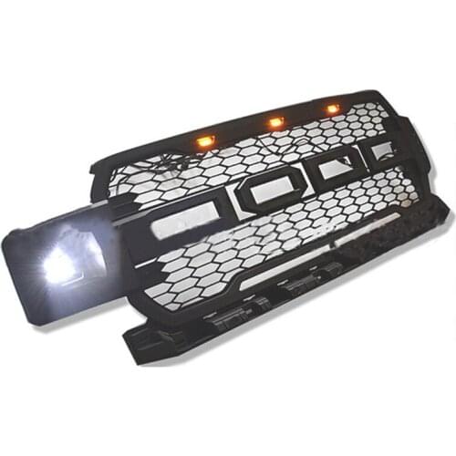 High Quality ABS Material Perfect Fitment Matte Black Grey Racing Mesh Grill Front Grille For Ford F150 2018 2019 2020