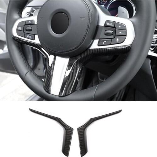 YAQUICKA For BMW X3 G01 2018 Car Steering Wheel Decor Strips Styling Car-cover Moldings ABS Carbon Fiber Interior Accessories