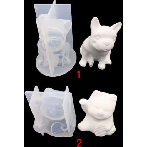 Cat Mirror Handmade Tabletop Decorative Aromatherapy Plaster Silicone Mold 18063