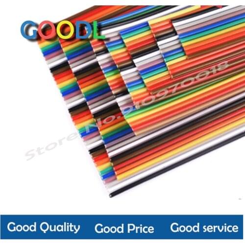 1Meter 64P 1.27mm PITCH Color Flat Ribbon Cable Rainbow DuPont Wire for FC Dupont Connector