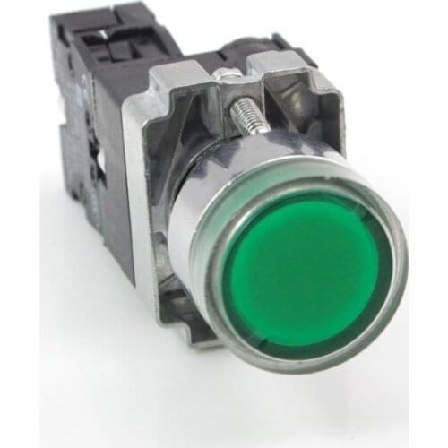 1 N/O XB2BW33B1C Momentary Green Flush Pushbutton With 24VDC Pilot Light Lamp