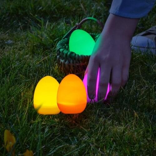 12PCS Simulation Easter Eggs Battery Powered Easter Decoration Multicolor LED Lighting Eggs For Home Decoration Kids Gift