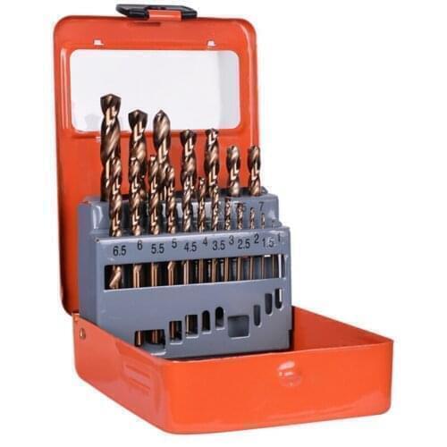 19pcs High-Speed Steel Twist Drill Bit with Cobalt All-Ground Straight Shank Pen Drill Bit