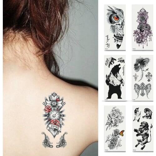 2 Sheets Fashion Flower Cartoon Animals Temporary Tattoo Sticker Body Art Decal