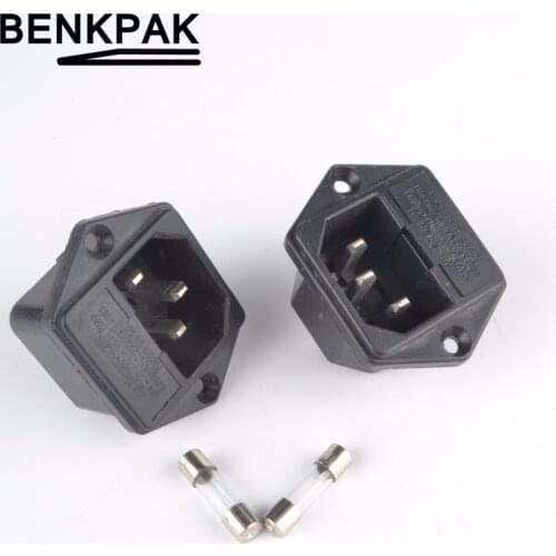 2pcs power socket,3 pins Connector Plug With 10A Fuse Holder