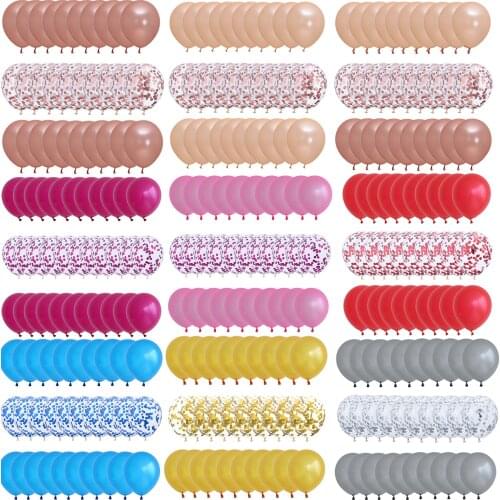 30pcs/lot Multi Confetti Balloons Set Rose Gold Helium Balls Boy Girl Wedding Birthday Party Decoration Supplies Balloon