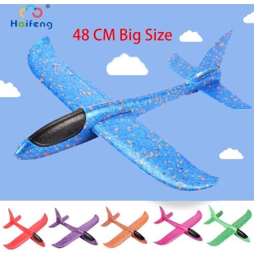 48cm Hand Launch Throwing Glider EPP Foam Aeroplane Model Flying Glider Airplane Toy Children Outdoor Flaying Glider Toys Plane