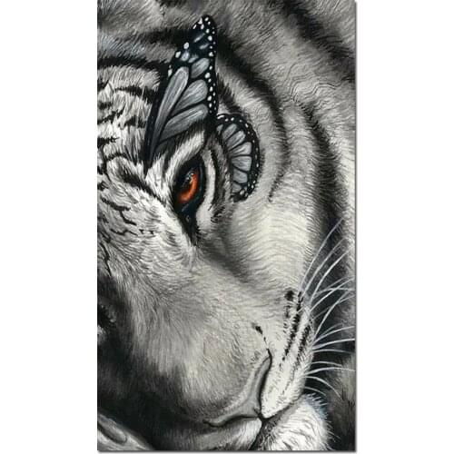 50x100cm White Tiger Butterfly Diamond Painting Full Square Round Diamond Embroidery Sale 5D Diy Mosaic Handmade PuzzlesZP-4832