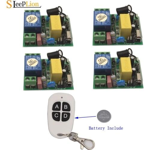 Sleeplion 433MHz Wireless Remote Control Switch 220V 110V 1CH Relay Learning Code Receiver Module Light Lamp Controller 315MHz