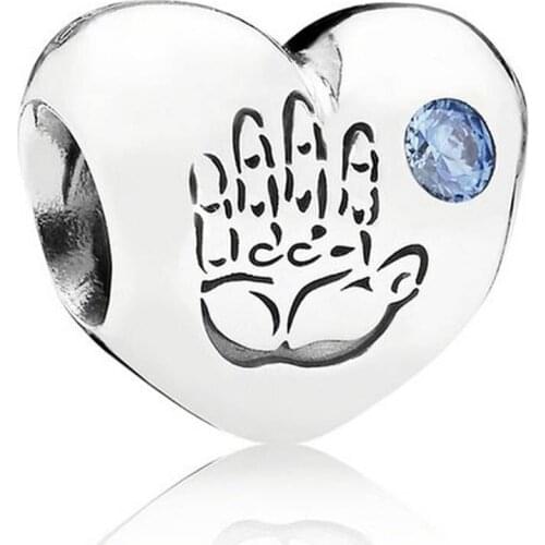 Baby Girl Boy Charm Bead for Women Bracelet Bangle Authentic S925 Silver DIY Jewelry Pink Blue CZ Crystal