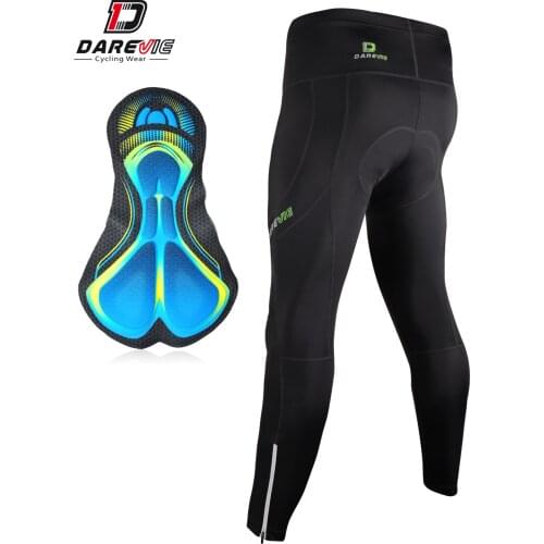 DAREVIE Cycling Pants 3D Gel Pad Shockproof Cycling Long Pants Cool Max Korean Lycra Biking Pants with Leg Zipper 4 Hours Ride