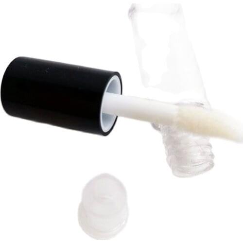 1.2ML 50 Pieces Black Cap Clear Bottle Small Lip Color Empty Plastic Tube Mini Type Packing Tube