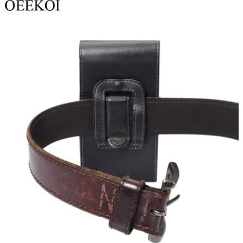 OEEKOI Belt Clip PU Leather Waist Holder Flip Pouch Case for Moto P50/One Vision/G7 Power/E5 Supra/E5 Plus/G6 Plus