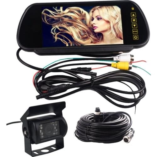 LED Reverse Camera 7" TFT LCD Monitor F Truck Bus Parking Assistance Monitors S DC 12V/24V Folding Car Monitors
