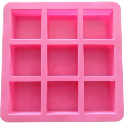 9 Cavities 100ml Square Mold Handmade Soap Silicone Mold Diy Cake Decorating Tools Silicone Liquid Crafts Cake Making Tools #P2